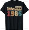 Vintage 1965 Funny 60th Birthday Gifts 60 Years Old Retro T-Shirt Casual Mens Clothing Graphic T Shirts Camisas Streetwear