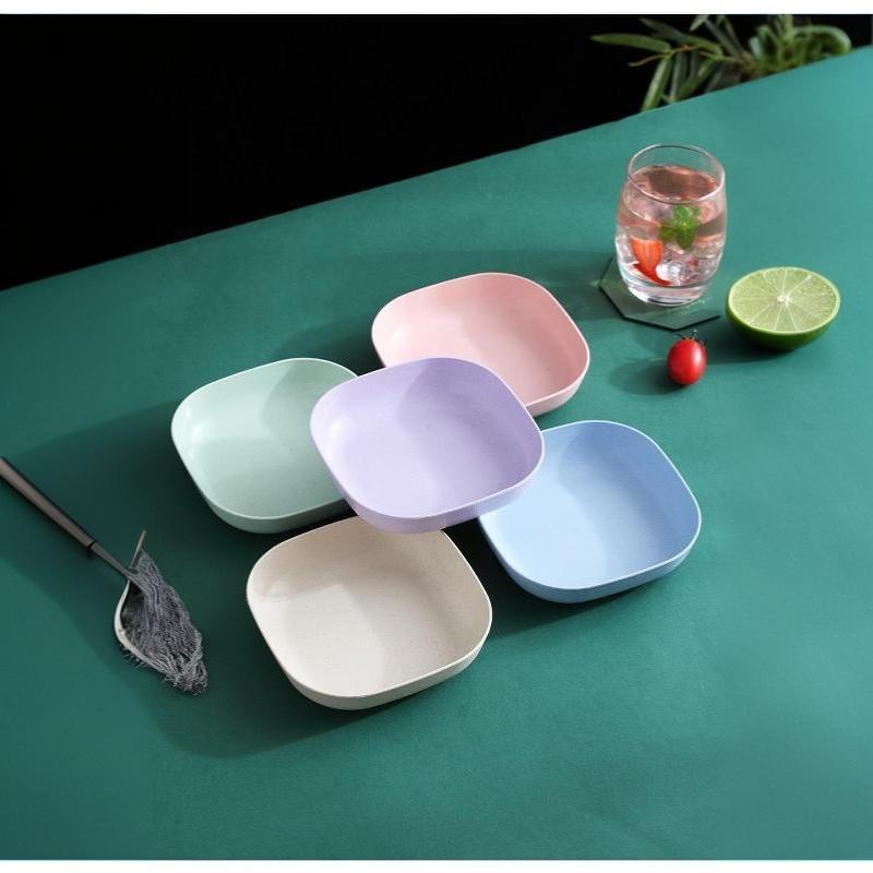 1 Set Food Grade Pp Plastic Serving Plates Easy Clean Multicolor Perfect For Snacks Fruits Desserts Home Daily Use