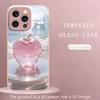 Exquisite Pink crystal apple phone case for iphone 17 pro max cover Built-in glass for iPhone 17 16 15 14 13 12 pm Pro Plus