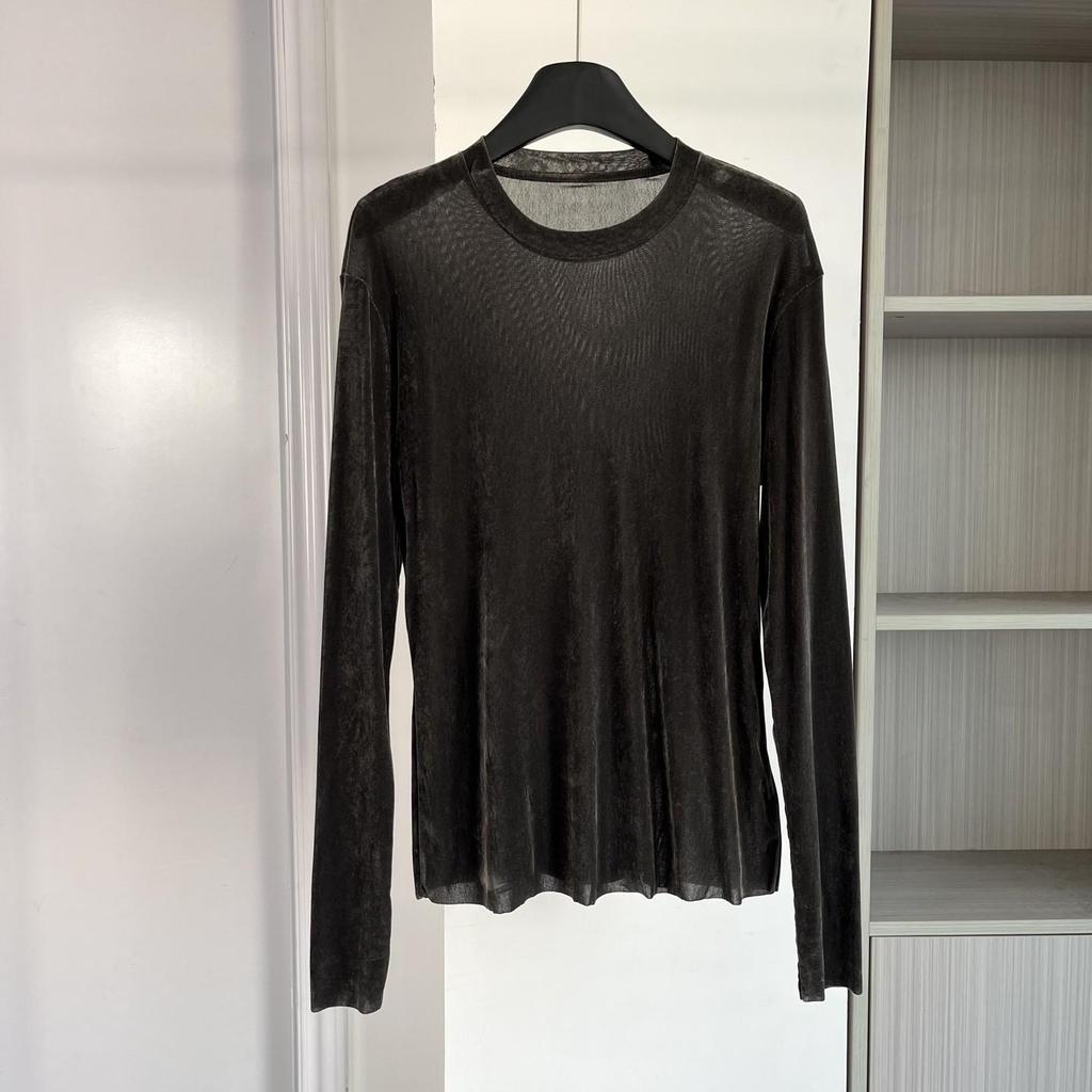 Trendy Velvet Slimming Long Sleeve Round Neck T-shirt - Autumn & Winter Fashion