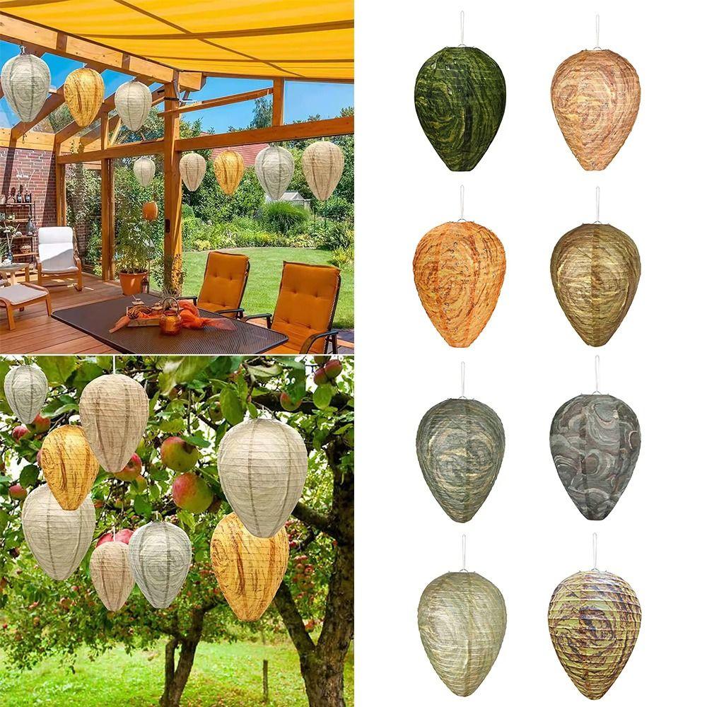 Realistic Waterproof Courtyard lantern Non-Toxic Plastic Wasp Nest Decoy Paper Hanging Fake Wasp Nest Drive Insects