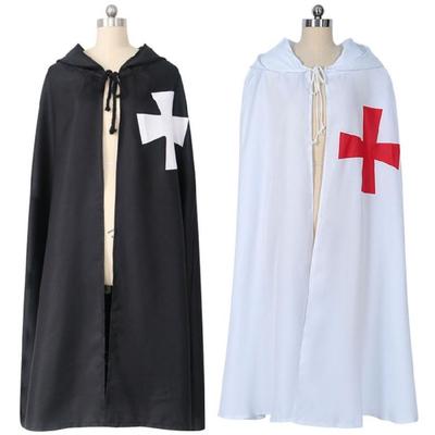 Capa de Cosplay Medieval Fantasia de Halloween, Manto de Cosplay Medieval Capa de Cosplay Fantasia Manto com Capuz de Hospitalário