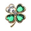 4 Pcs Four Leaf Clover Lapel Pin Rhinestones Brooch St. Patricks Day Accessories