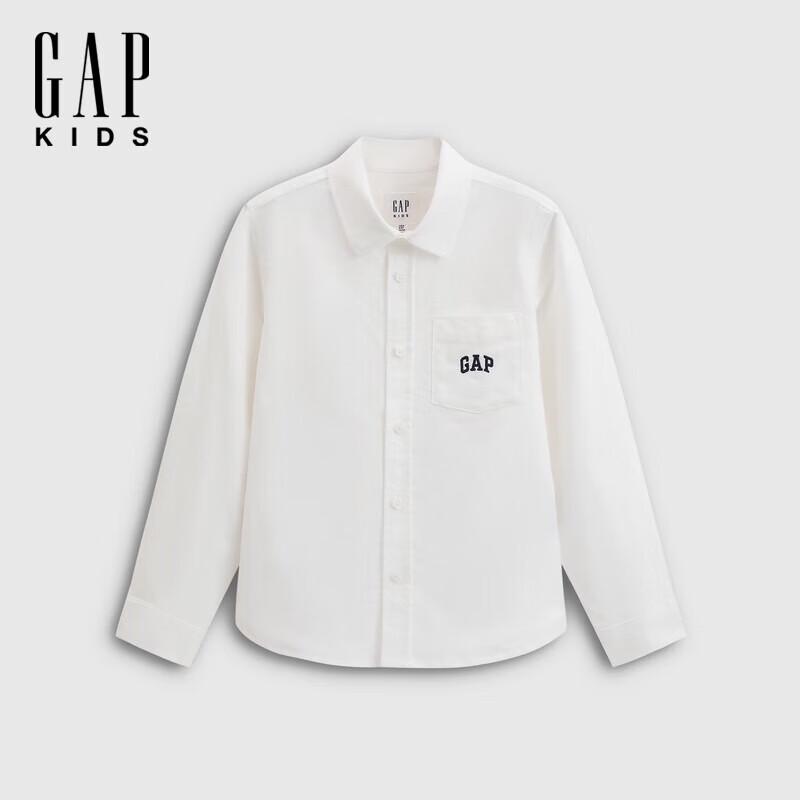 Gap Kids  Embroidered Logo Cotton Long Sleeve Shirt 110/56