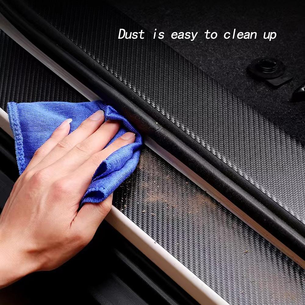5Pcs Carbon Fiber Car Door Sill Stickers Auto Protector Decal For Dacia Logan Sandero Duster Lodgy Spring Jogger Stepway Dokker