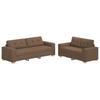 2 Piece Sofa Set with Cushions Brown Fabric