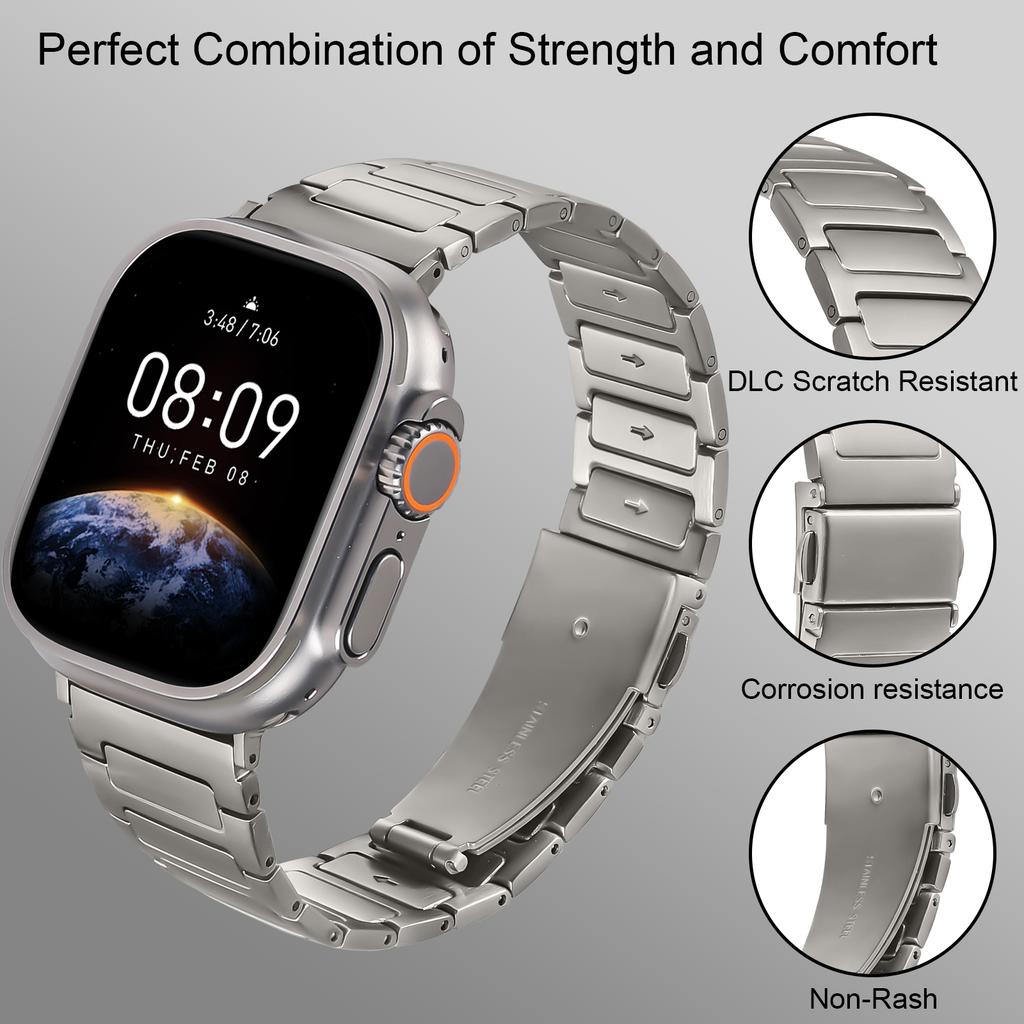 Metal Watch Band for Apple Watch Series 10 9 8 7 SE 6 5 4 3 2 1 42mm 41mm 40mm 38mm Adjustable Watch Strap