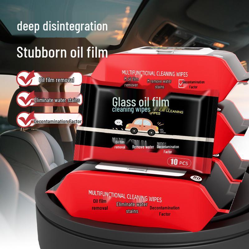 Car Glass Oil Film Removal Wipes - No-Wash Windshield & Interior Cleaner