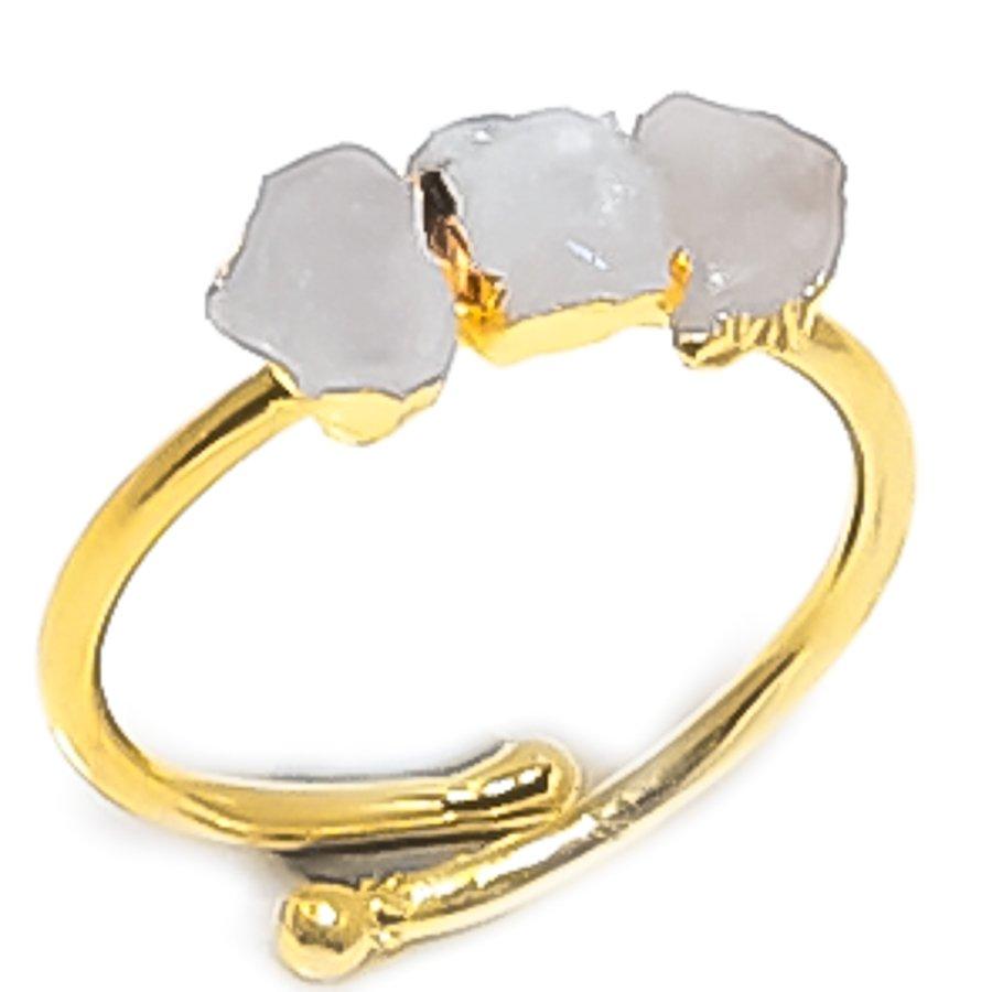 

Natural Moonstone Rough 925 Sterling Silver Jewelry Ring Size Adjustable N8P60