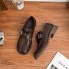 Grape mother platform small leather shoes women small height increase loafers British style retro uniform single shoes women's high sense