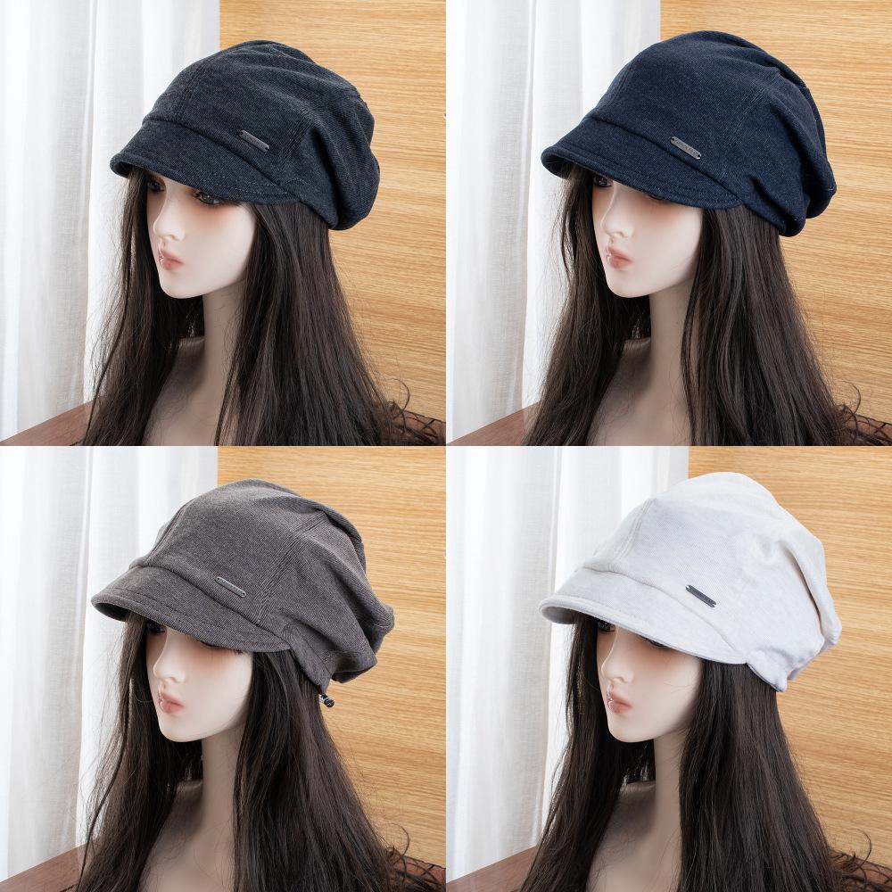 Retro stack hat women's new face small versatile headgear plain atmosphere bucket hat