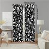 Versatile Polyester Transparent Curtains Home Decoration Black White Leaf Use Bedrooms Living Rooms Set Of 2 Made Area Decor
