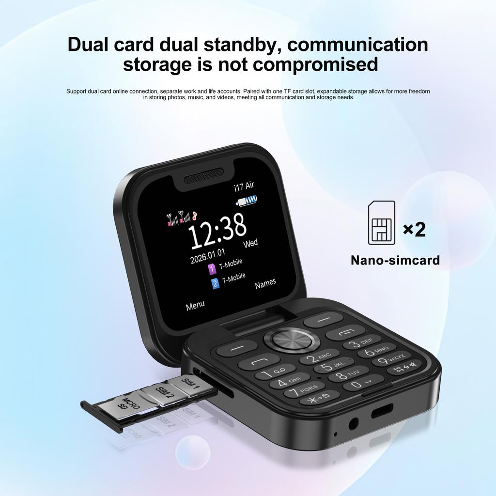 Mini Cellulare Flip Dual SIM Schermo 1.77" Bluetooth Dial Suono Magico Radio FM Torcia 2G GSM Piccolo Cellulare Pieghevole