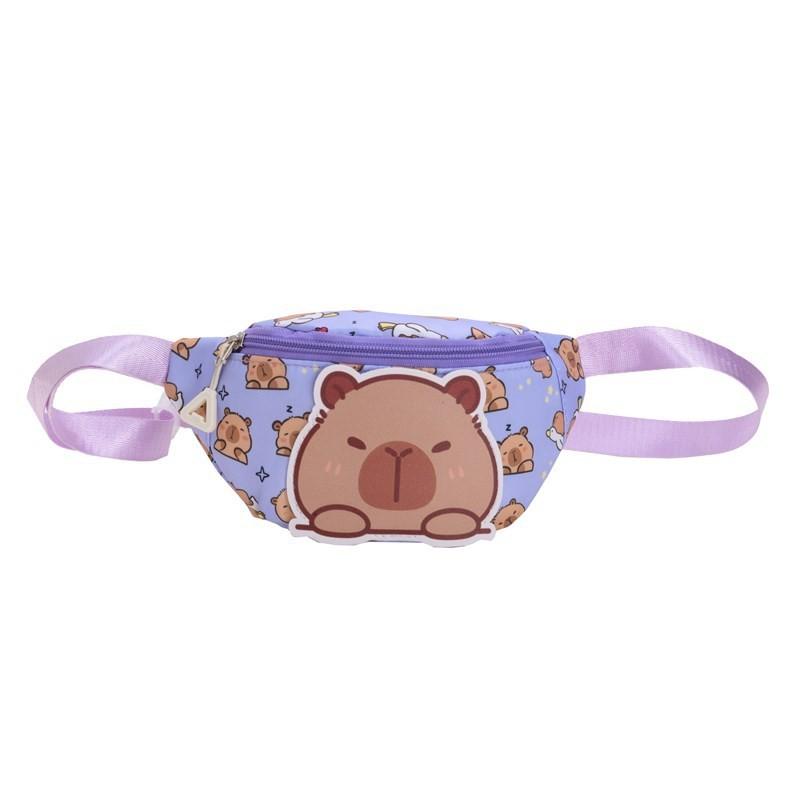 Crossbody Printed Capybara Chest Bag Children Cartoon Outdoor Leisure Waist Pack