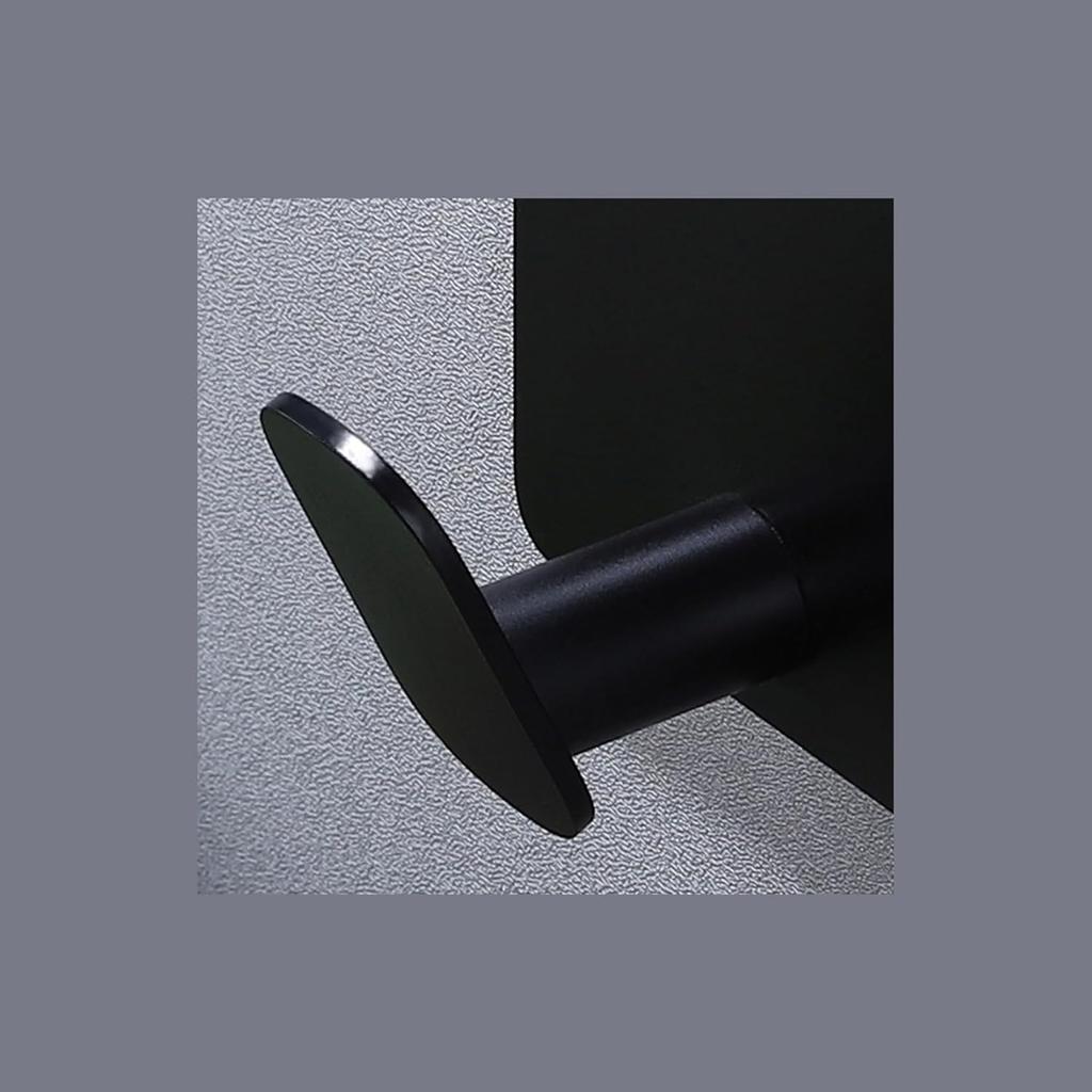 8 Pack Adhesive Towel Hooks - Bathroom Towel Hooks/Wall Hooks for Hanging Coat Robe Stick On Bathroom or Kitchen Matte Black Stainless Steel