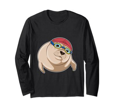 Seal Swimming Goggles Summer Long Sleeve T-Shirt