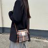Casual Plaid Tote Bag, Hand Washable Polyester Lined Shoulder Bag with Adjustable Strap and Buckle Closure for Phone and Lipstick Storage