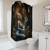 Golden Dragon Goddess Shower Curtain - Creative Fantasy Warrior Art Design - Indoor Home Bathroom Decor Aesthetic Bath Curtain