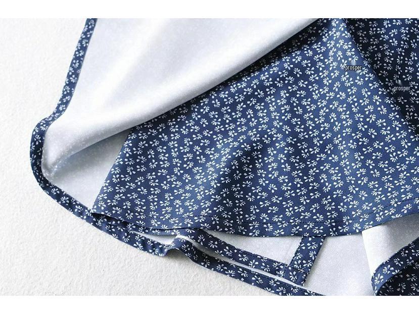 YPFF Floral Print High Waist Midi Wrap Skirt - European & American Style Women's Summer Tie-Up Skirt.