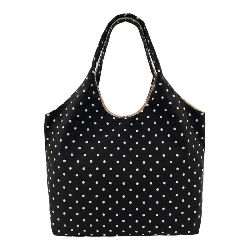 Koreanische Gepunktete Ein-Schulter-Canvas-Tragetasche - Große Handtasche für Damen für Studenten & Pendler