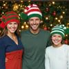 Christmas Hat Knitted Hat With Red And Green Stripes And Fur Ball Long Tail Hat Christmas Hat Old Man Hat