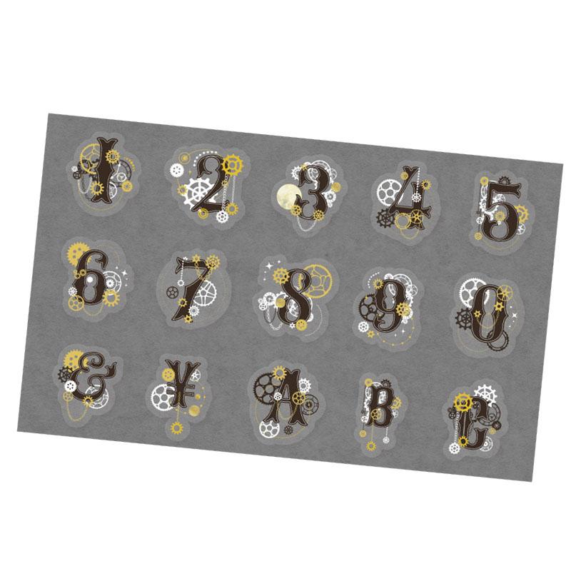 30 Pcs PET Laser Gold Theme Stickers Handbook Theme Stickers DIY Scrapbook Material Decoration Stickers Numbers