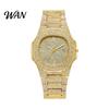 Large Square Watch Case Quartz with Full Diamond Bezel And Dial High Fashion Statement Accuracy Sparkling Trendy Hip-Hop Style for Daily Party