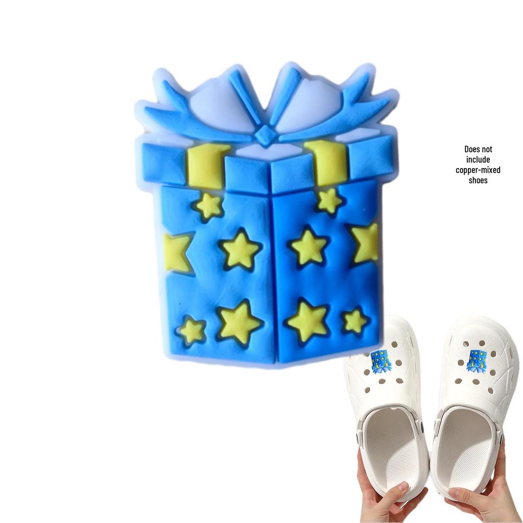 Blue Cartoon PVC Shoe Buckle: Cute Detachable Ornament for Hole Shoes