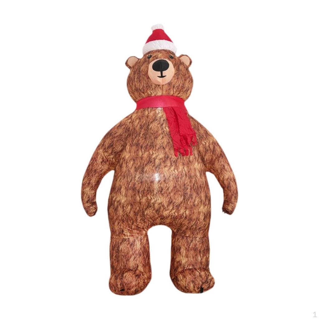 210cm Tall Christmas Inflatabletoy UK Adapter Plug Creative Statue Ornament Blowup Bear for Garden