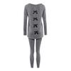 Bowknot Design Asymmetrical Two Piece Pants Set for Women L