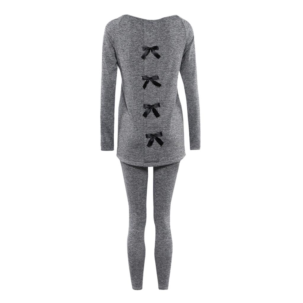 Bowknot Design Asymmetrical Two Piece Pants Set for Women L