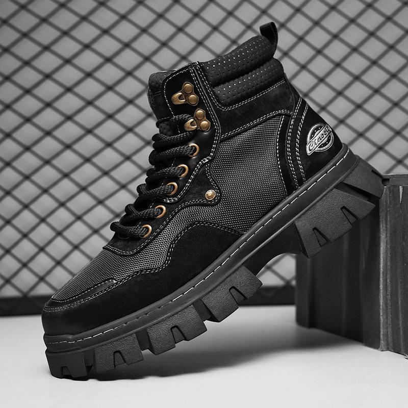 

2025 прямая трансляция хит продаж универсальные мужские ботинки Martin для отдыха на природе осенне-зимние кожаные хлопковые утолщенные туфли на платформе 39 чёрный