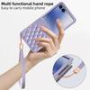 Luxury Styly PU Leather Phone Case with Wrist Strap Compatible with Galaxy Z Flip 7 Flip6 Flip5 Flip 4 Case with Bank Card Slot