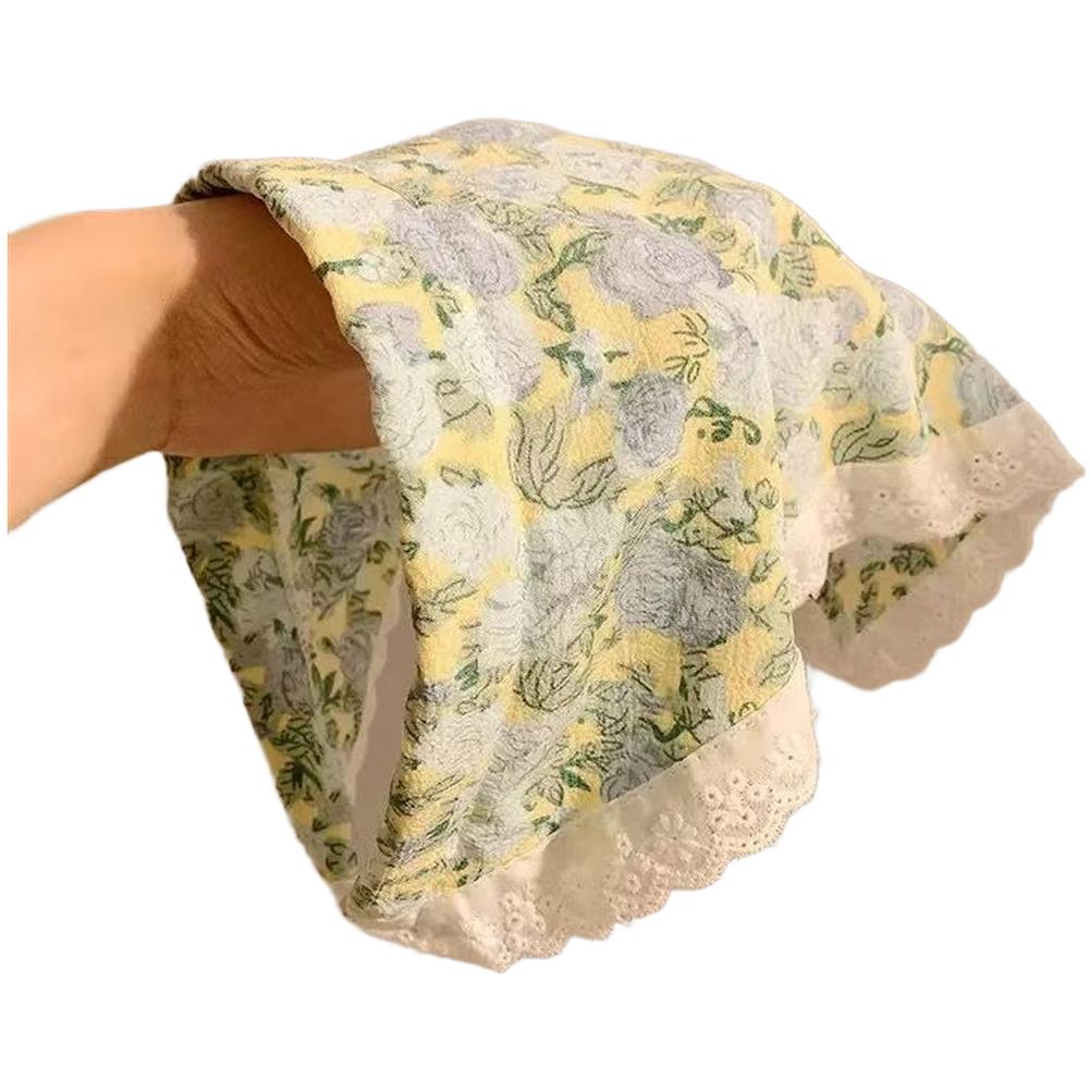 Delicate Lace Patterns Vintage Lace Hairband Plaid Triangle Scarf