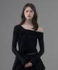 Mausolleum Ella Sheer Shoulder Top - Black