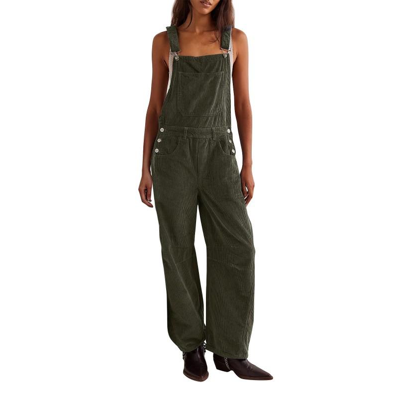 Womens Corduroy Cargo Pants Loose Fit
