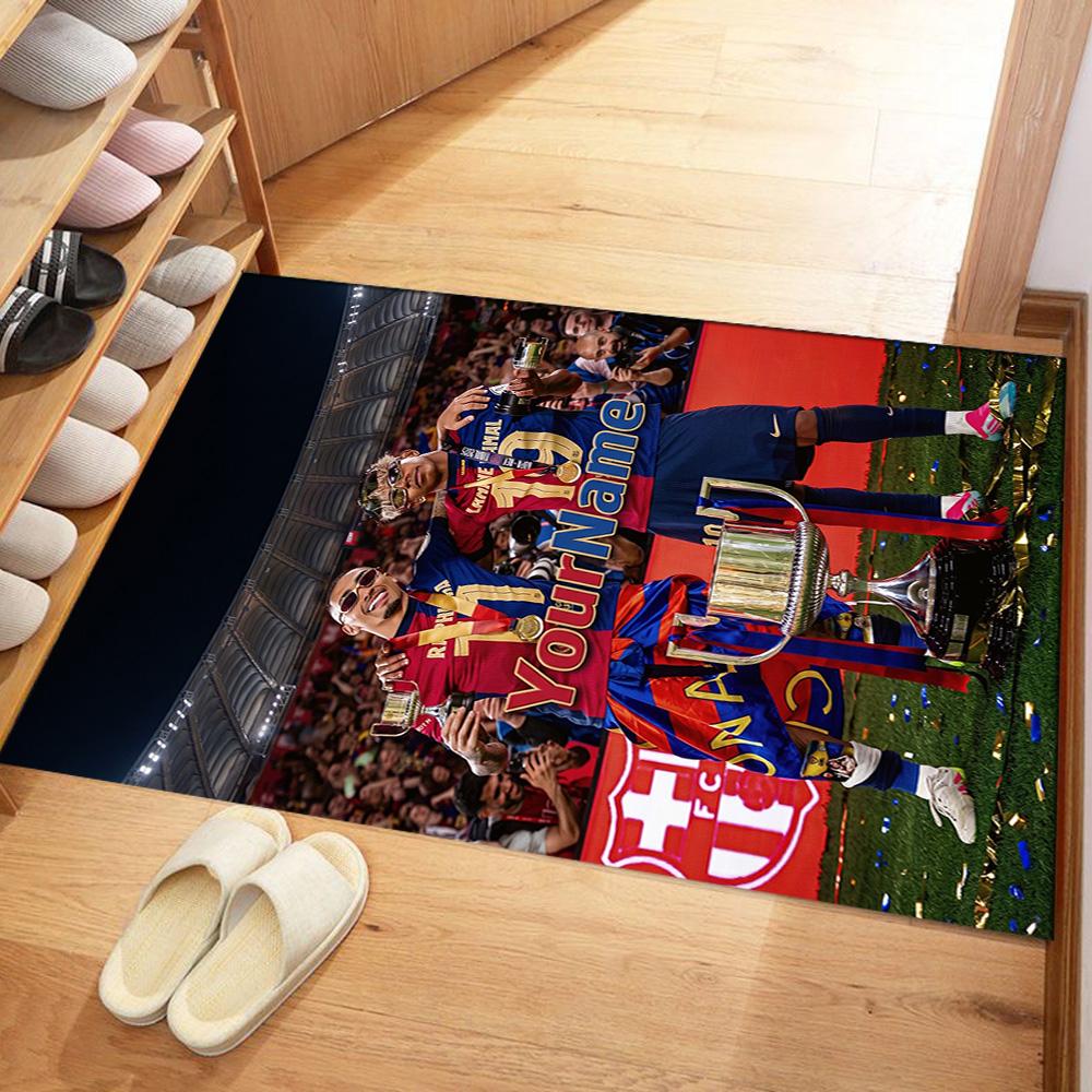 Fc Barcelona Personalized Name Floor Rug Office Rug Suitable for Bedrooms Kitchen Balcony Outdoor Antislip Carpet Anime Office Decor