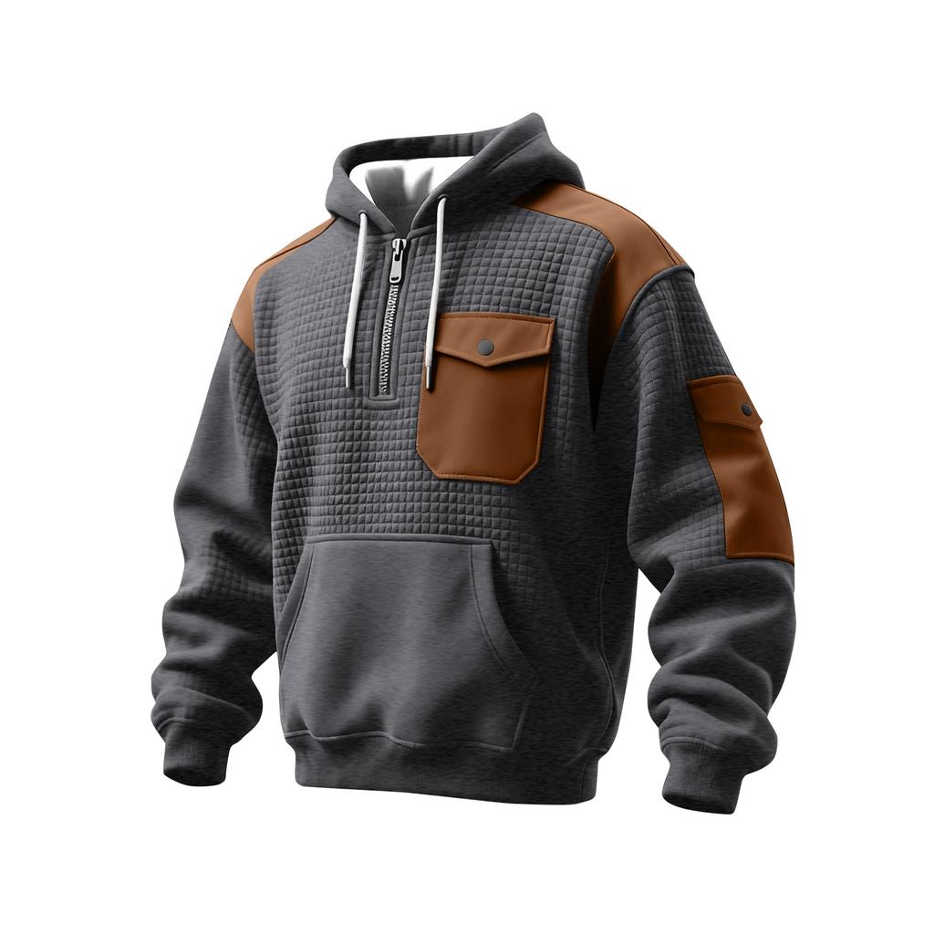 Men's Solid Color Sweatshirt Hoodie Men's Sports Large Size Casual Sweatshirt