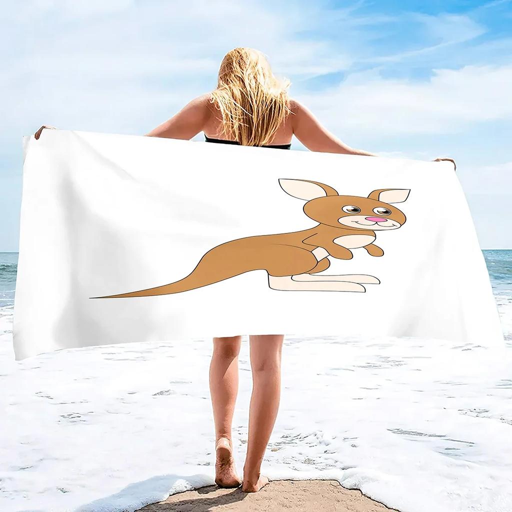 Telo da Spiaggia, Teli da Spiaggia in Microfibra Sovradimensionati per Viaggio, Asciugamano ad Asciugatura Rapida per Nuotatori, Teli da Spiaggia Anti-Sabbia, Modello Canguro