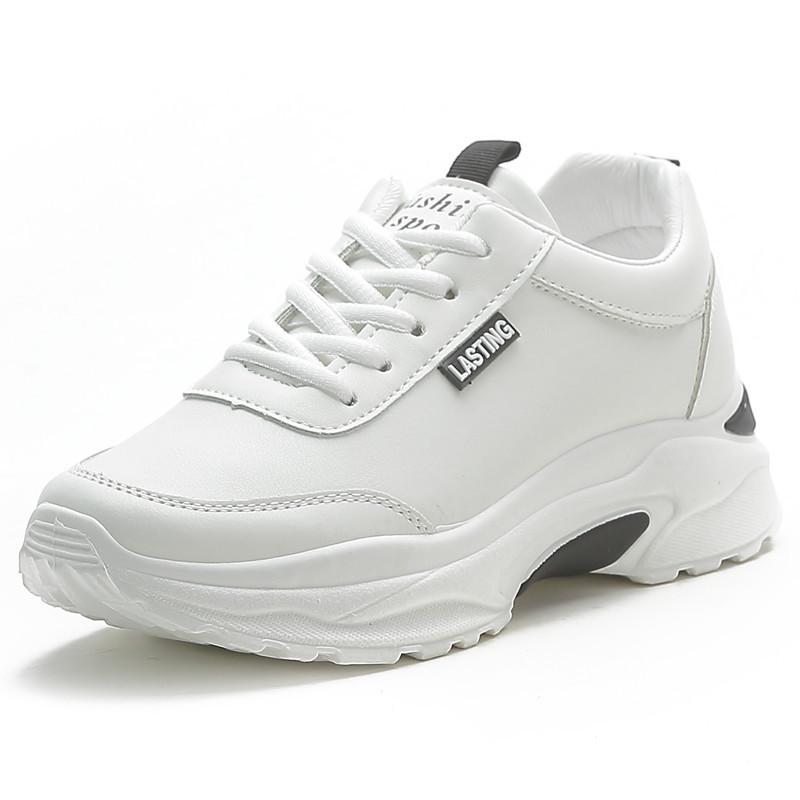 Women's 2025 Autumn Sporty Low-Top Breathable Running Shoes - Leather Upper & Thick Sole