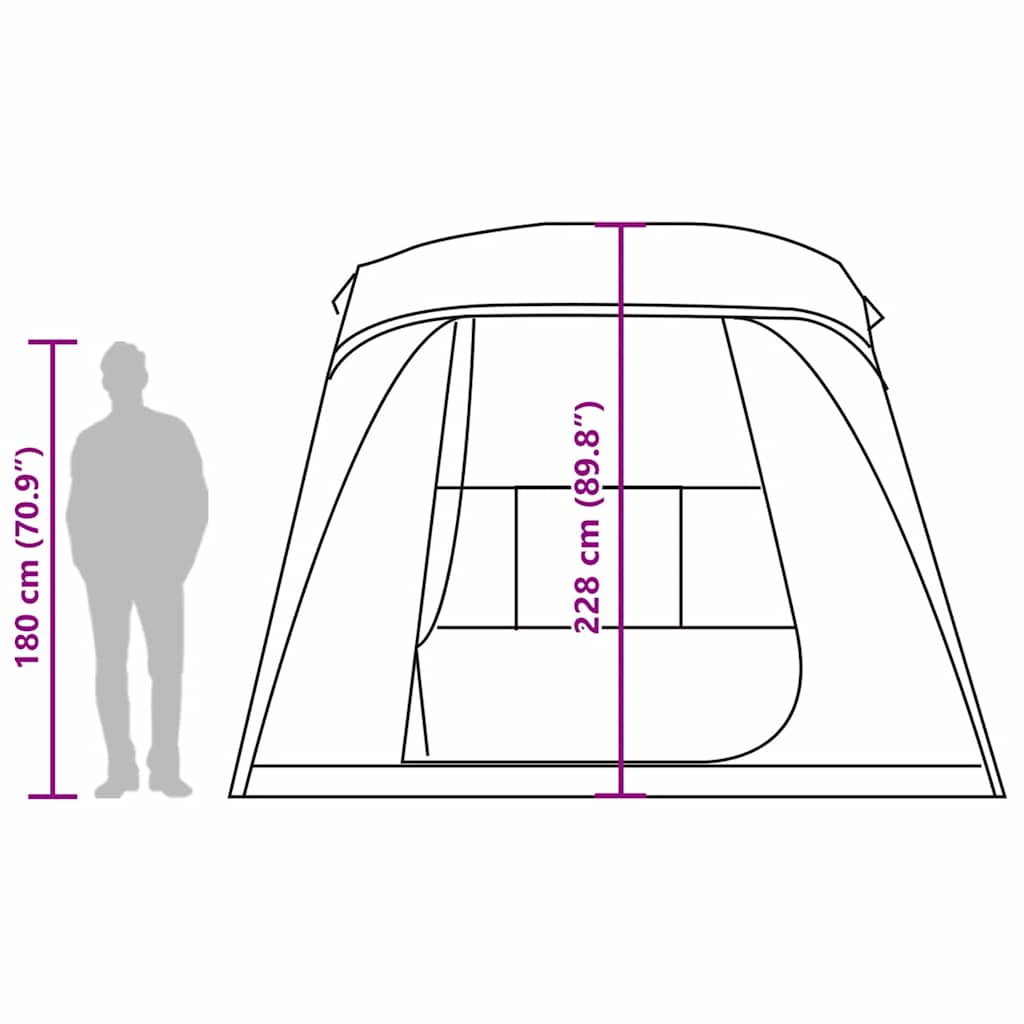 5 Person Camping Tent with Awning Blue Waterproof