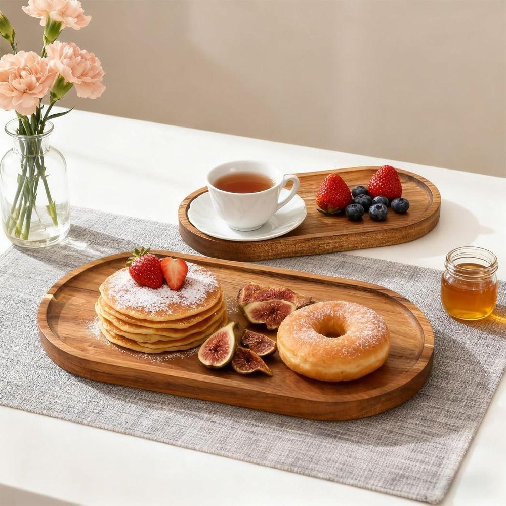 Vintage Holz Serviertablett Japanischer Stil Dessertteller Brotplatte Nachmittagstee