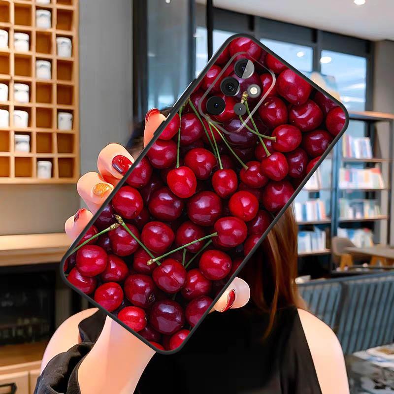 Red Cherry Summer Fruit Case For Samsung Galaxy A06 A05 A16 A26 A36 A56 A53 A32 A52 A33 A13 A55 A35 A15 A14 A34 A54