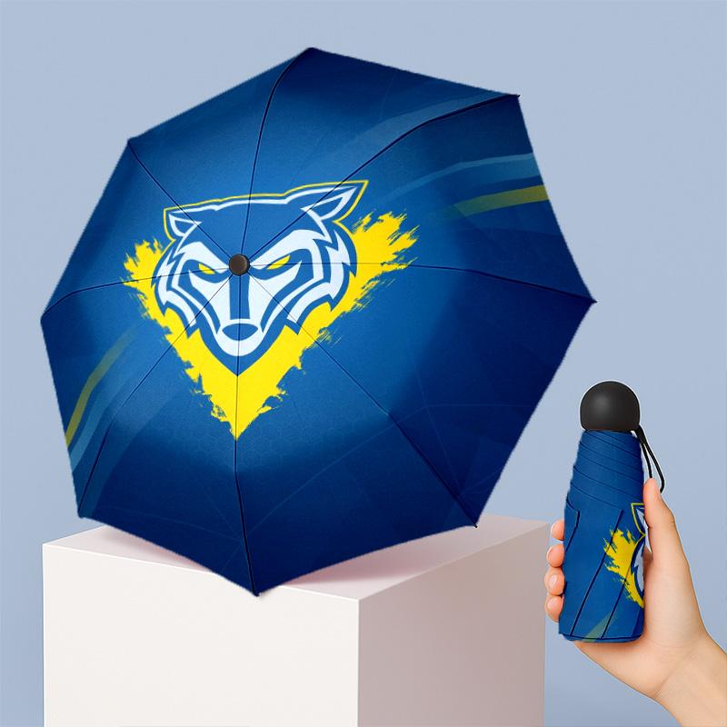 Warrington Wolves Printed 5?Fold Mini Umbrella 8?Rib Windproof Compact Umbrella For Women Pocket Carry