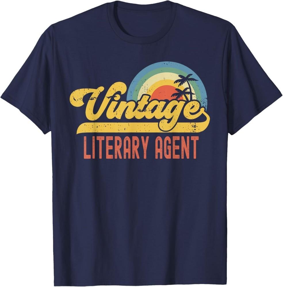 Literary Agent Vintage Sunset Profession Retro Job Title T-Shirt 4XL