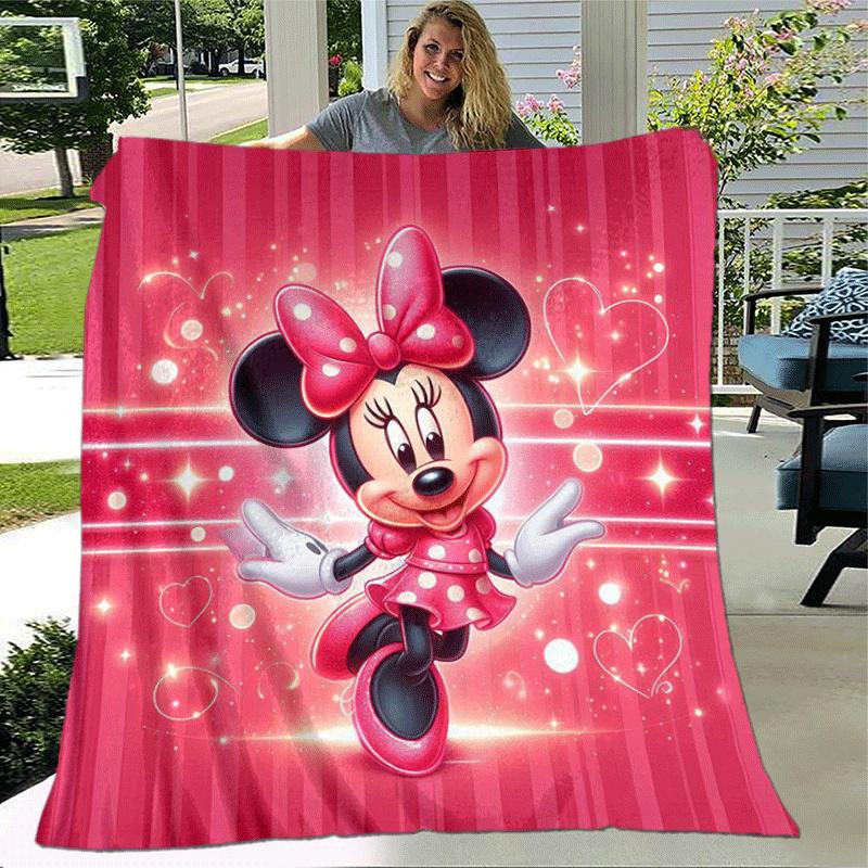 1pc Minnie Printing Blanket - Soft, All-Season Throw for Office Blanket, Car, Travel