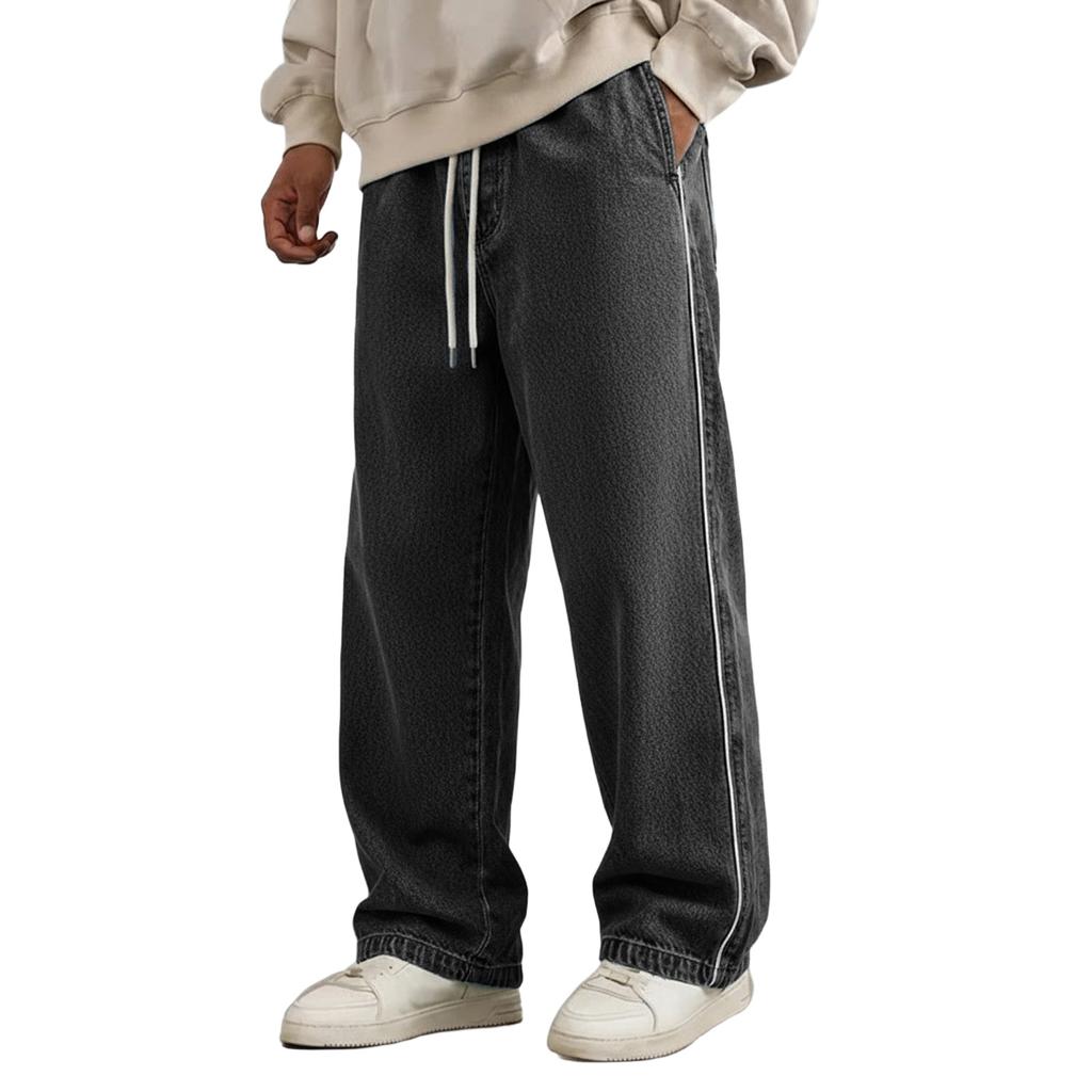 Men's Classic Straight Slim Fit Stretch Waist Jeans For Older Men