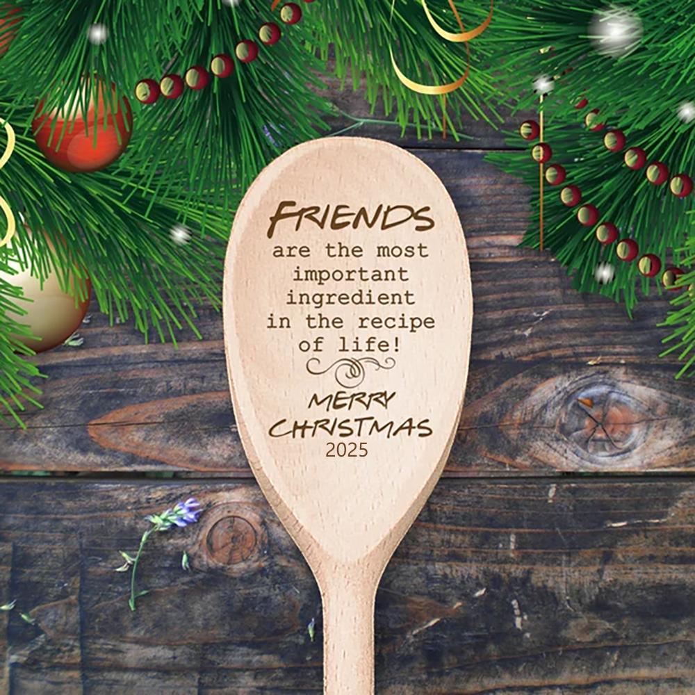 

Merry Christmas 2025 Wooden Spoon Friends Are The Most Important Ingredient in The Recipe of Life Thanksgiving Bridal Shower 1PCS 30X5cm