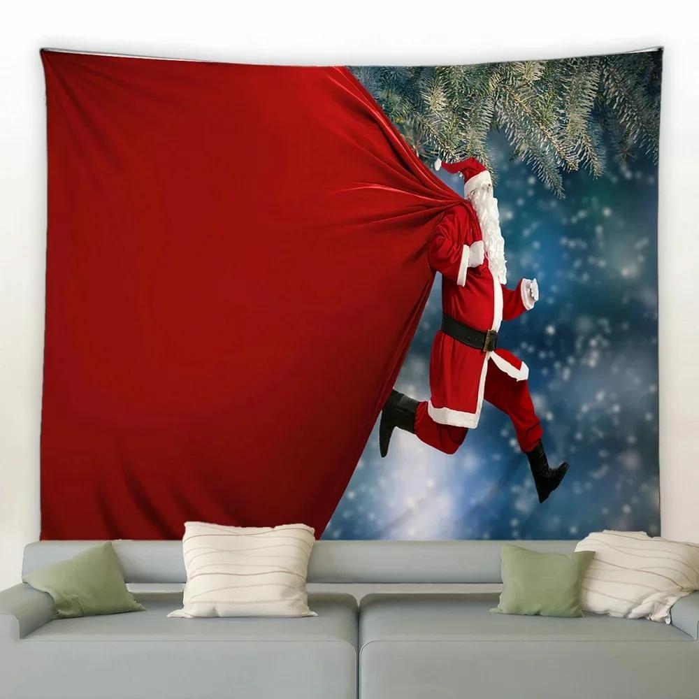 Christmas Sleigh Elk Tapestry Bedroom Living Room Home Christmas Decoration Tapestry