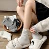 Women's Socks Egg Cloth Label Mid-calf Socks Autumn Linen Pattern Pile Socks Grey Socks